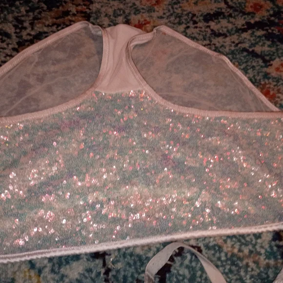 Vintage Y2K Victoria Secret Bling Bra Panties Lingerie Ruffles L Santa VS